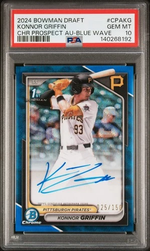 2024 Bowman Draft Chrome Auto #CPAKG Konnor Griffin Blue Wave /150 PSA 10