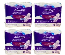 Always Discreet Adult Incontinence & Postpartem Pads, Extra Heavy Long, 112 Ct
