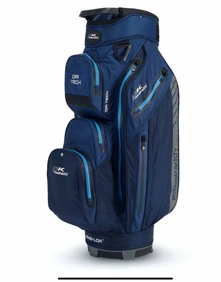 PowaKaddy DRI TECH Golfbag, Waterprof, 14 way Top, nur 2.600 Gramm
