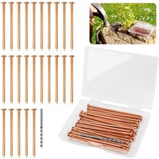 Copper Nails 3.15" for Killing Trees 25 PCS Spikes with Drill Bit Stump
