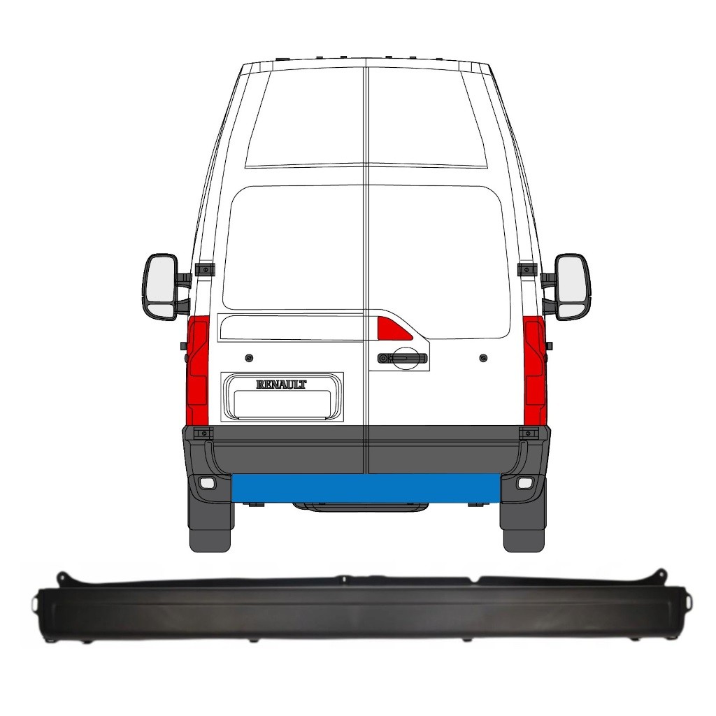 Rear bumper for Nissan NV400 2010-