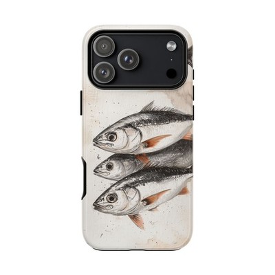 For iPhone/Galaxy/Pixel | Rugged Case | Sardines Fish Sketch