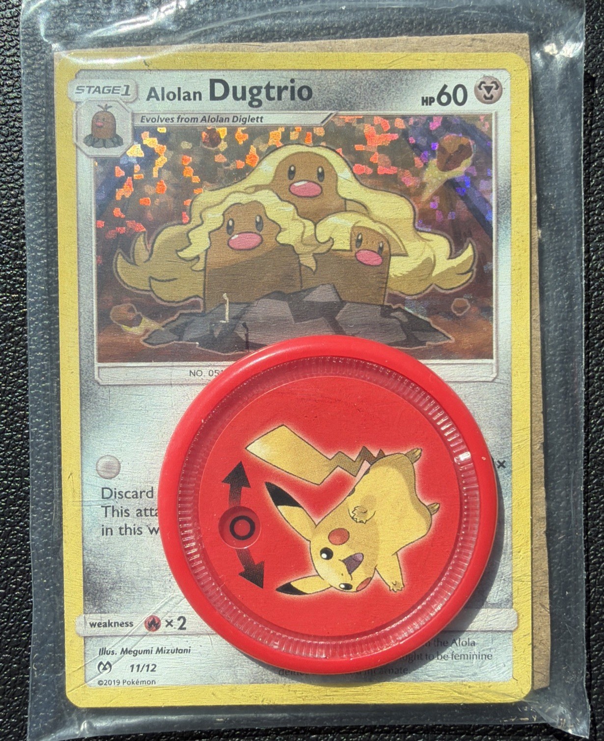 2019 Pokémon McDonalds Promo HOLO Alolan Dugtrio 11/12 LP/MP With Battle Coin