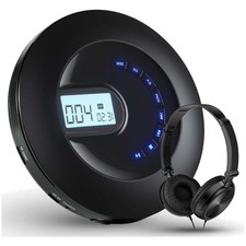 Travel-Friendly Rechargeable CD Player with AUX Cable