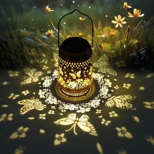 Butterfly Solar Lanterns Outdoor Waterproof Hanging Solar Lights Butterfly Me...