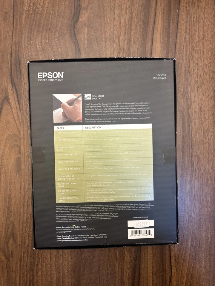 Epson Exhibition Fiber Paper | 8.5 x 11" - 25 Sheets NEW - Image 2 of 2