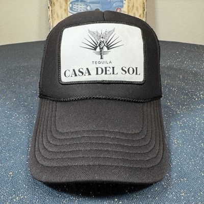 Tequila Casa Del Sol Patch Logo Black Adjustable Trucker Mesh Hat