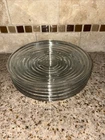 Vintage McM Anchor Hawking 4 Manhattan 8" Ribbed Glass Salad Plates Art Deco D62