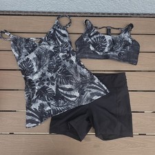 TYR Womens Floral Brooke Tank Jojo Top  Solid Boyshorts Sz S NEW Sample