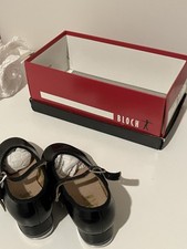 Bloch Black Tap Shoes Girls Size 8M Glossy Black Snap Strap Kids Youth