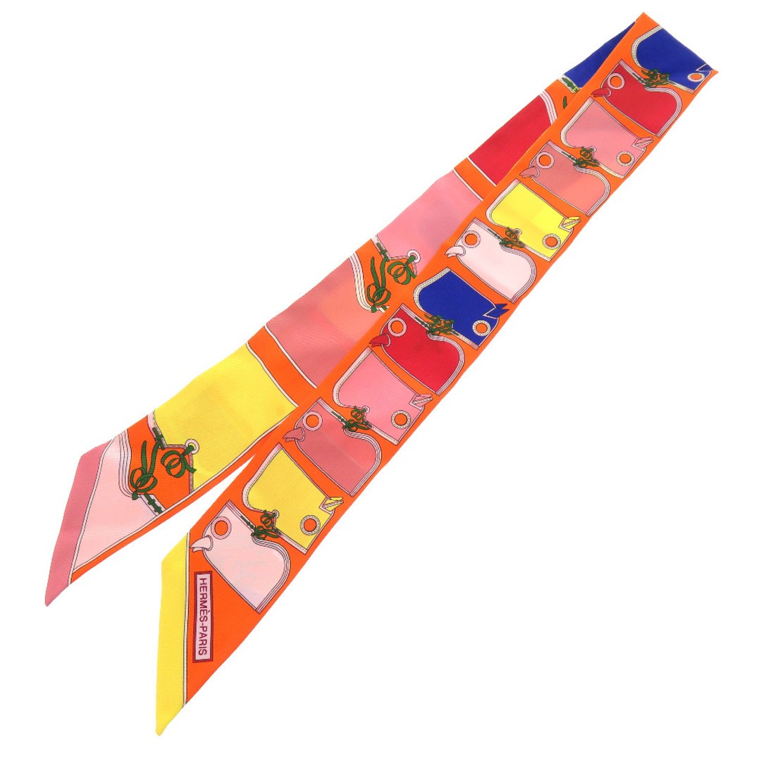 Hermes Camaille Silk Scarf Orange Blue 1268 Pre-Owned