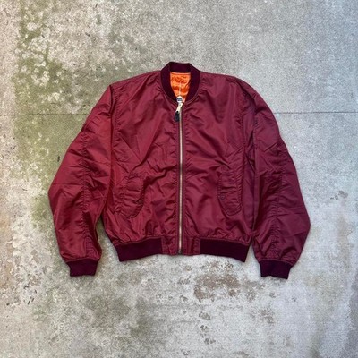 fostex garments bomber jacket flight ma-1 maroon burgundy raf simons xl 2xl xxl