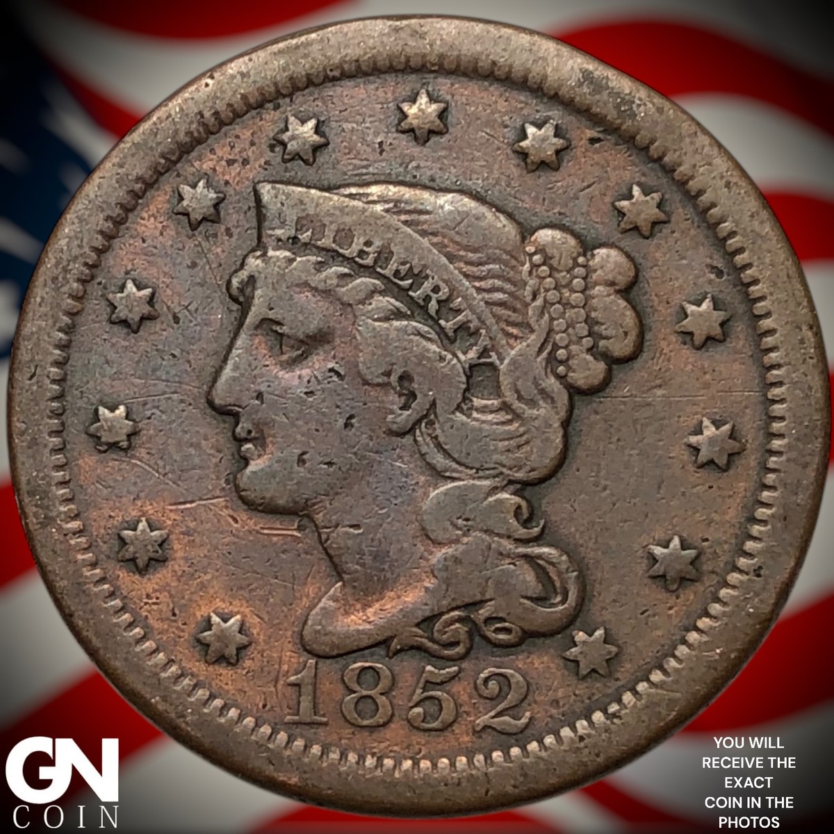 1852 Braided Hair Large Cent Z0713 | eBay