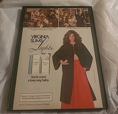 Virginia Slims Lights Cigarettes Framed Print Ad 1982 8.5x11 Promo