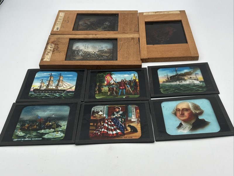 MTB-9 Vintage Magic Lantern Glass Slides Revolutionary War & American History