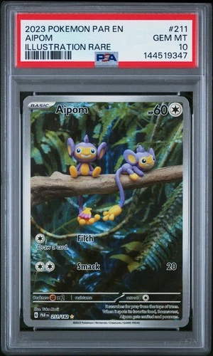 2023 POKEMON PAR EN-PARADOX RIFT ILLUSTRATION RARE #211 AIPOM PSA 10