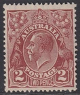 AUSTRALIA KGV - 1930 SM Wmk 2d Red BROWN  SG 98 MNH Cv $30 [F7481]