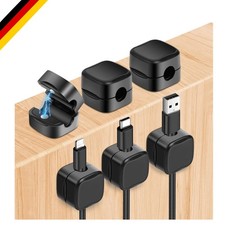 Magnetische Kabelclips set Schwarz - Selbstklebende Kabelorganizer für Ordnung