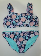 NWT RAISINS girl's Multi Color Floral 2-pc Swimsuit Bikini 16