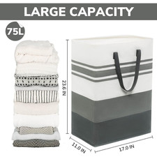 2-Pack 75L Tall Laundry Basket, Clothes Hamper Laundry Organizer for Dorm