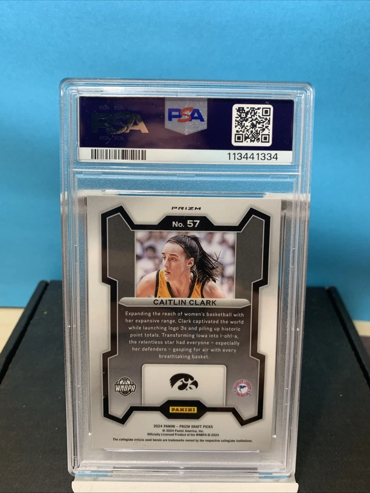 Prizm Draft Picks 2024 Caitlin Clark #57 Orange Ice Prizm (RC) PSA GEM MT 10 Foto 3 de 3