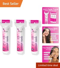 Cruelty-Free Cotton Rounds - 300 Dual-Sided Pads for Sensitive Skin