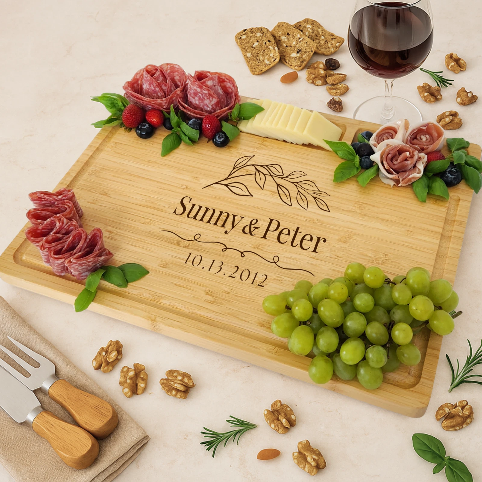 Personalized Large 17" Charcuterie Board, Wedding, Newlyweds , Housewarming Gift