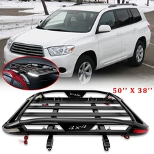 For Toyota Highlander 2008-2013 Roof Rack Cargo Basket + Cross Bars W/ LED Light