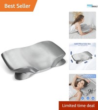 Machine Washable Satin Pillowcase for Cervical Pillow - Elegant Gray Design