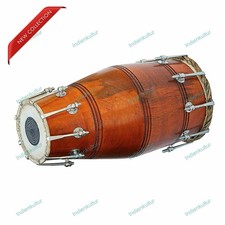 IndianMusical Instrument Traditional Wedding-Kirtan Gajra Skin Dholak With Cover