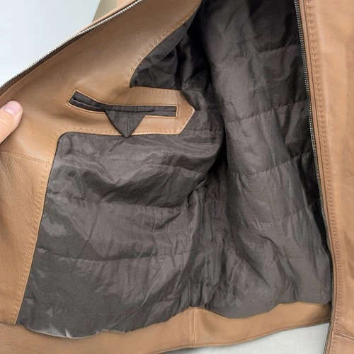 HUGO BOSS $1800 BOSS Mury Down Fill Leather Jacket 46R - BROKEN ZIPPER - NWT image 8
