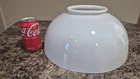 NICE! Antique Milk Glass Hanging Light Parlor Lamp Shade 14" Bell, 6" fitter EC