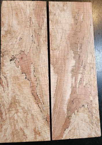 Maple Fiddleback Spalt Bookmatch set #0933 L.21&1/4" W. 14&1/8" T. 13/16" - Picture 8 of 14