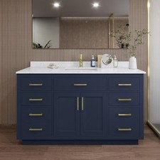 Wyndham Collection WCG262660S-VCA-UNSMXX Beckett TK 60" - Dark Blue / Carrara