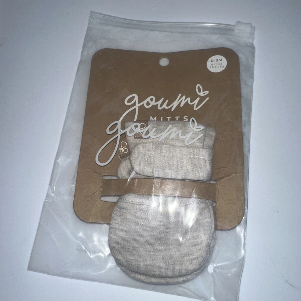 Goumi 婴儿手套 米色 棕褐色 有机 竹子 尺寸 0-3 个月 全新 — 第 4/4 张图片