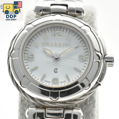 PHILIPPE CHARRIOL CELTIC 51.97.1058 VINTAGE SILVER BEZEL WHITE DIAL 22MM [Exc+5]