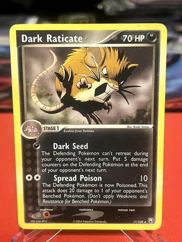 Dark Raticate 17/109 Rare Team Rocket Returns Pokemon Moderately Played