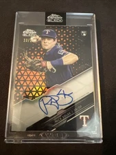 NICK SOLAK 2020 TOPPS CHROME BLACK ORANGE REFRACTOR #’D 23/25 AUTO RANGERS