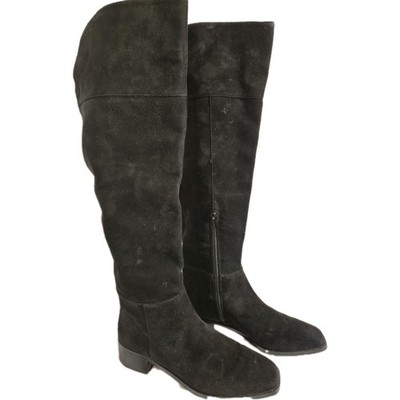 antonio melani boots 8.5 womens Over The Knee Black Suede Square Toe