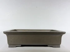 Preowned Japanese Tokoname Rectangular Bonsai Pot Seizan - 15.25” By 11.25”