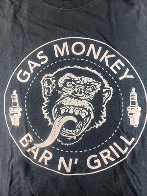 Vintage GAS MONKEY BAR N' GRILL T-Shirt Brew Pub Craft Beer Man Cave Hot Rod IPA
