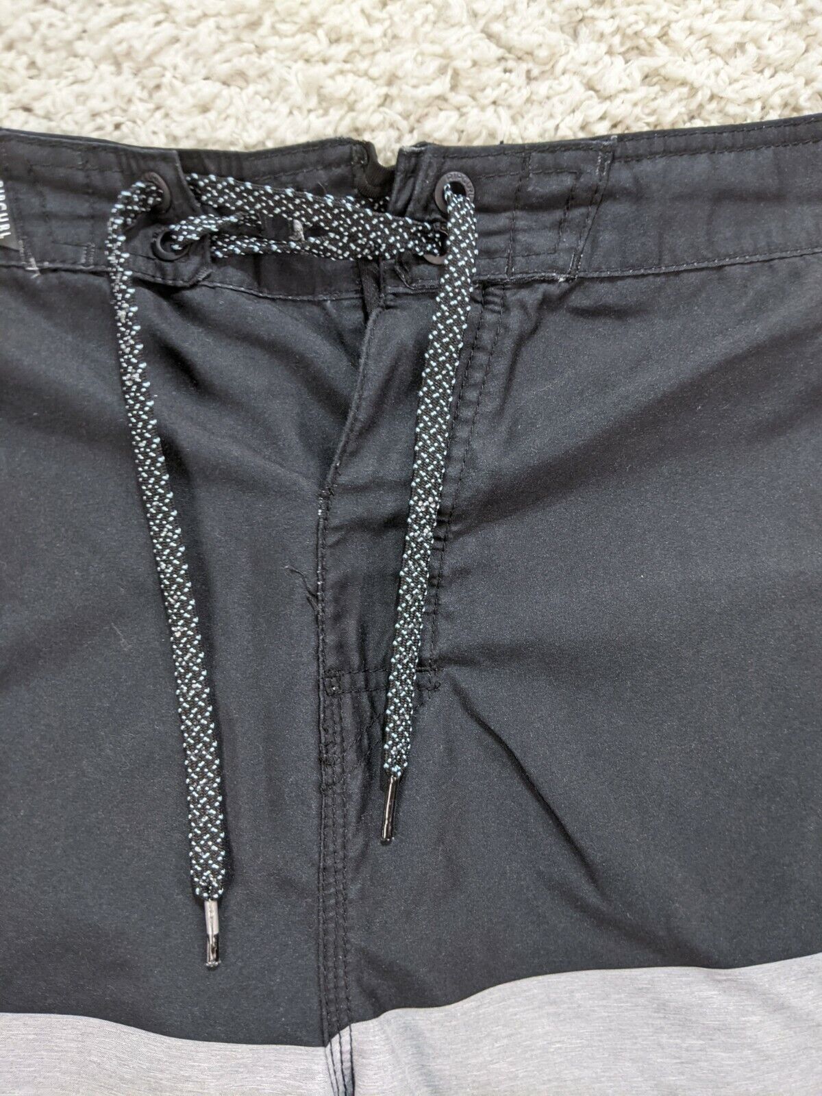 Rip Curl Men's Board Shorts 38 Black Gray Side Pocket Swimsuit 2006