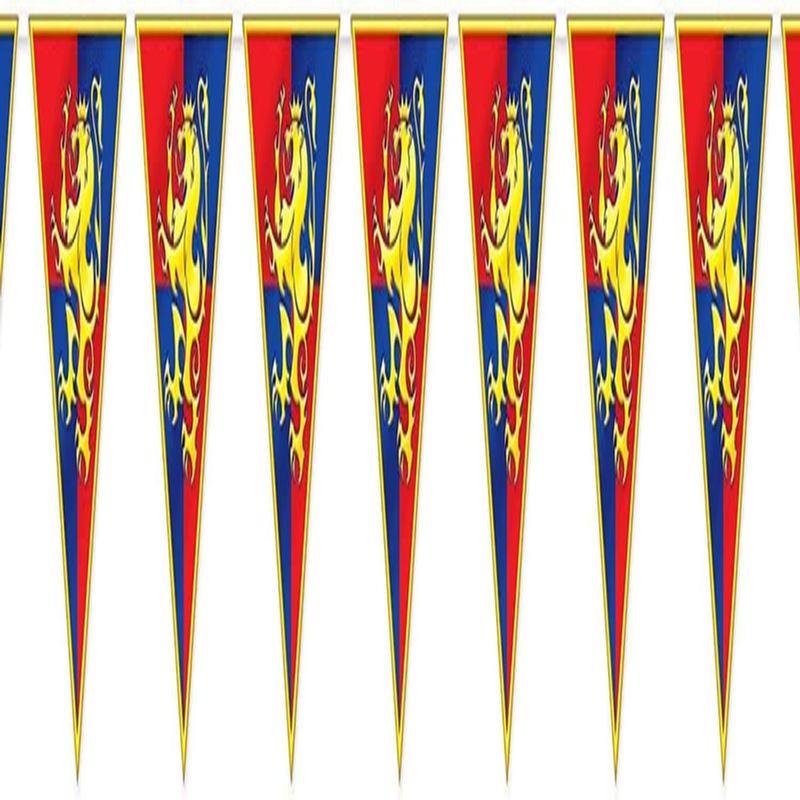 Beistle 57719 Party Supplies Medieval Pennant Banner, Red/Blue/Yellow