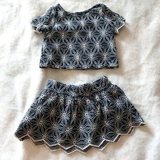 Genuine Kids From OshKosh 12 Month 2-Piece Navy Blue Embroidered Skirt Set 12M