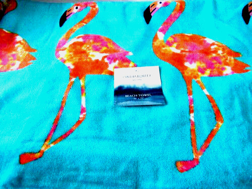  Cynthia Rowley Flamingos Towel 36” x  70” Oversize for Bath Beach Pool Gym 