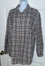 Carolina Colours Sz Medium 100% Cotton Plaid Button Shirt EUC