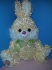 Dan Dee Collector's Choice 19" Easter Bunny Yellow Stuffed Animal Green Ribbon