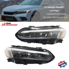 Set Front Headlights Assembly Fit For Honda Civic 2022 2023 Sport Touring LED