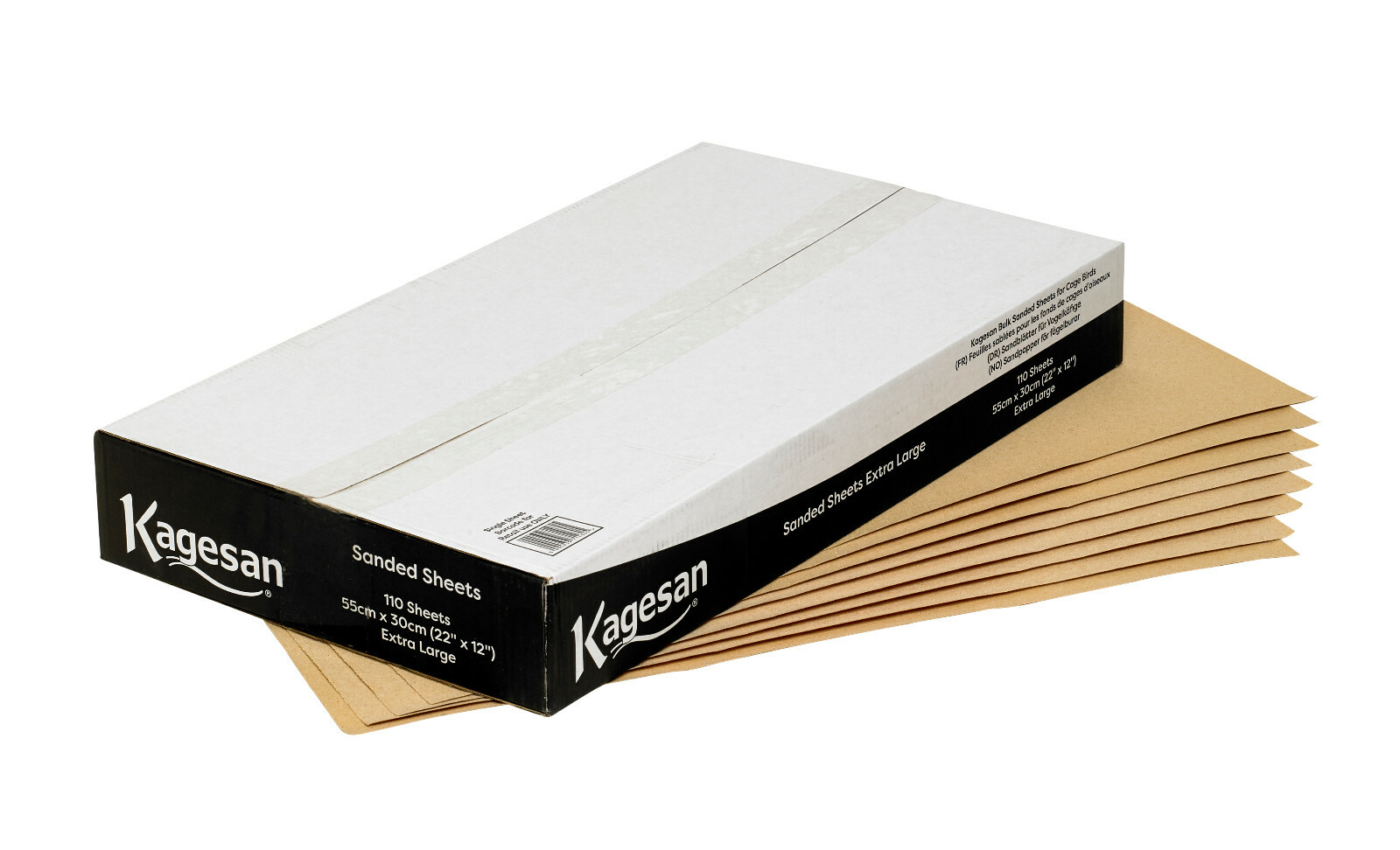KAGESAN BLACK X LARGE BULK VALUE 110 BIRD CAGE SAND SHEETS SAND PAPER