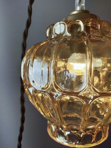 Lampe à poser baladeuse bulbe verre/cristal doré - Photo 4/6